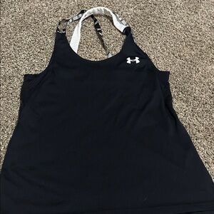Under Armour Black Racerback Workout Tank with Branded Straps